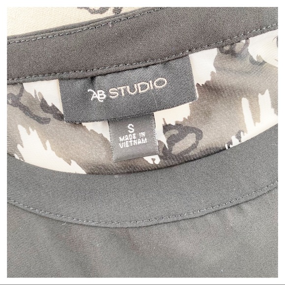 AB Studio Long Sleeve Pullover Blouse Chevron S - Picture 5 of 7